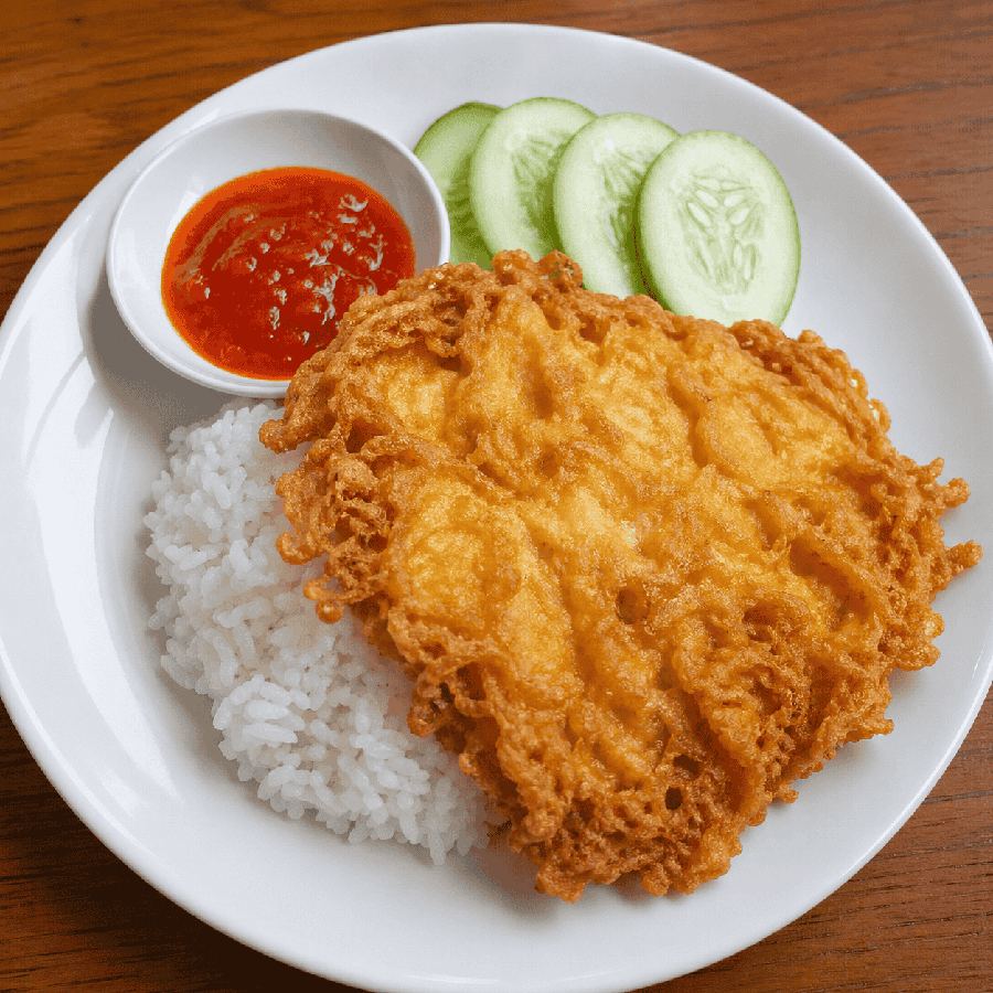 Foto Nasi Telur Dadar Crispy Rice Bowl Mantul