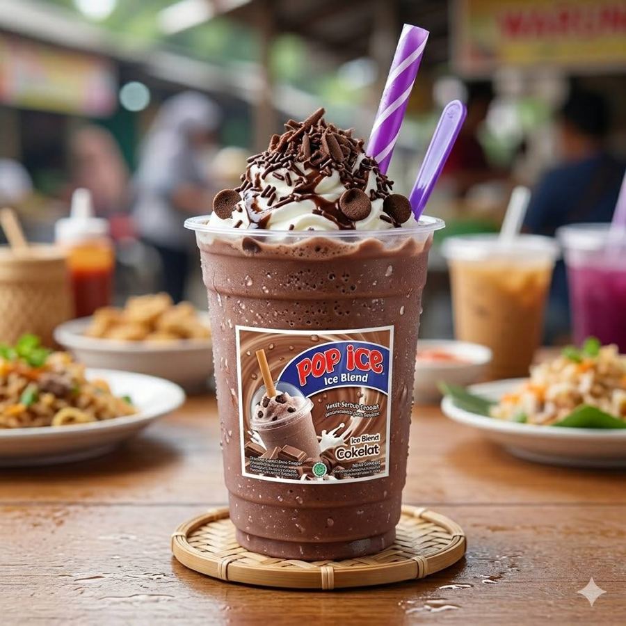 Foto Pop Ice Blend Cokelat Rice Bowl Mantul