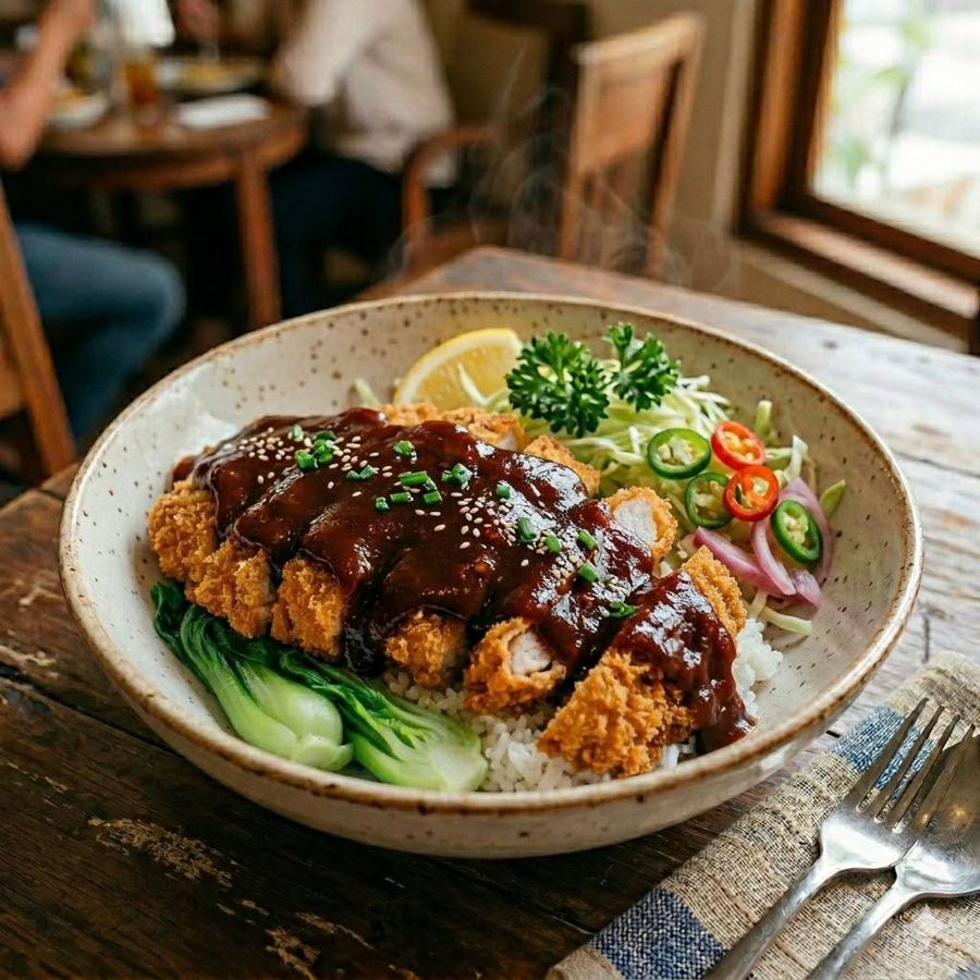 Foto Pahe Nasi Ayam Fillet Saus Barbeque Rice Bowl Mantul
