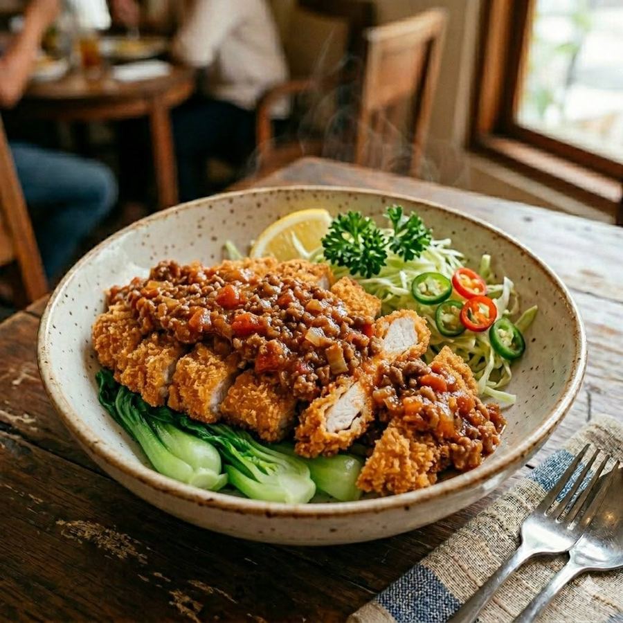 Foto Ayam Fillet Saus Bolognese Rice Bowl Mantul