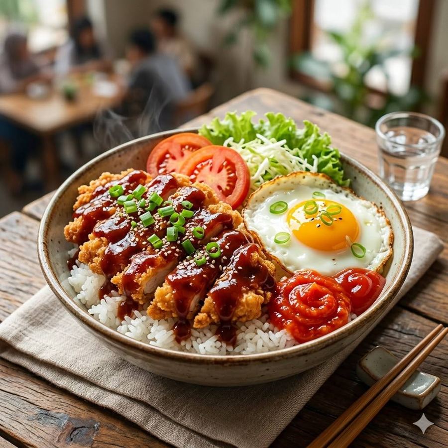 Foto Rice Bowl Ayam Fillet Saos Barbeque Rice Bowl Mantul