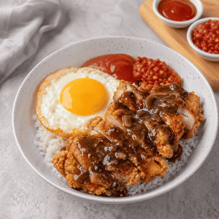 Foto Rice Bowl Ayam Fillet Saos Black Pepper Rice Bowl Mantul