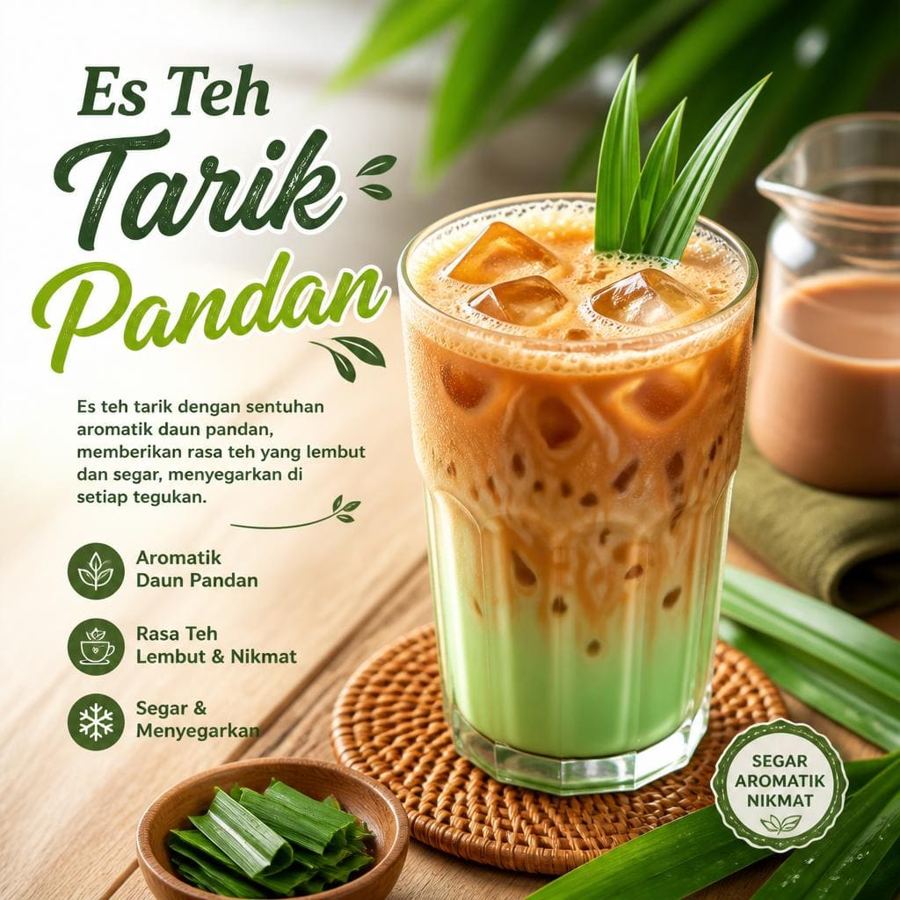 Foto Es Teh Tarik Pandan di RM Bumi Aki