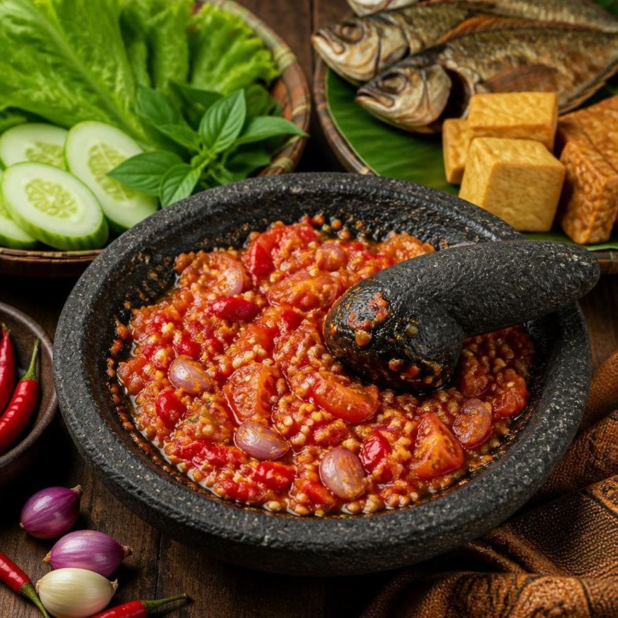 Foto Sambel Cobek di RM Bumi Aki