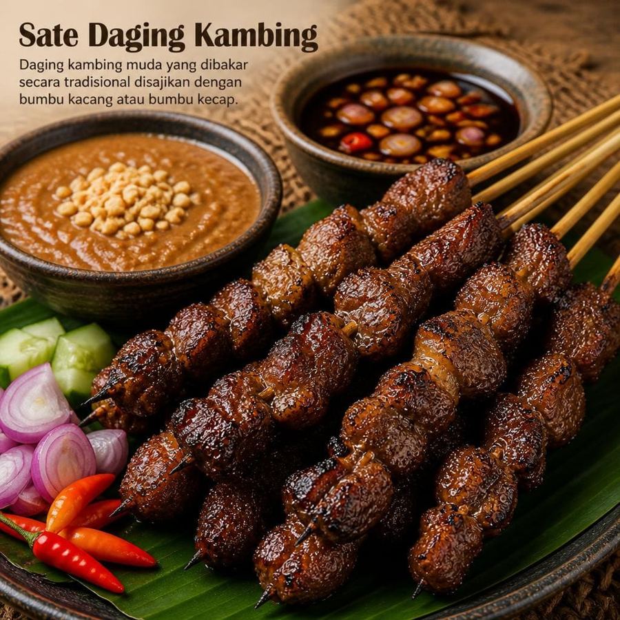 Foto Sate Daging Kambing di RM Bumi Aki