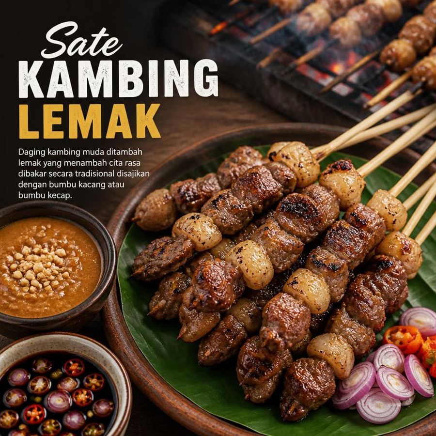 Foto Sate Kambing Lemak di RM Bumi Aki