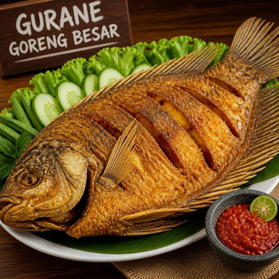 Foto Gurane Goreng Besar di RM Bumi Aki