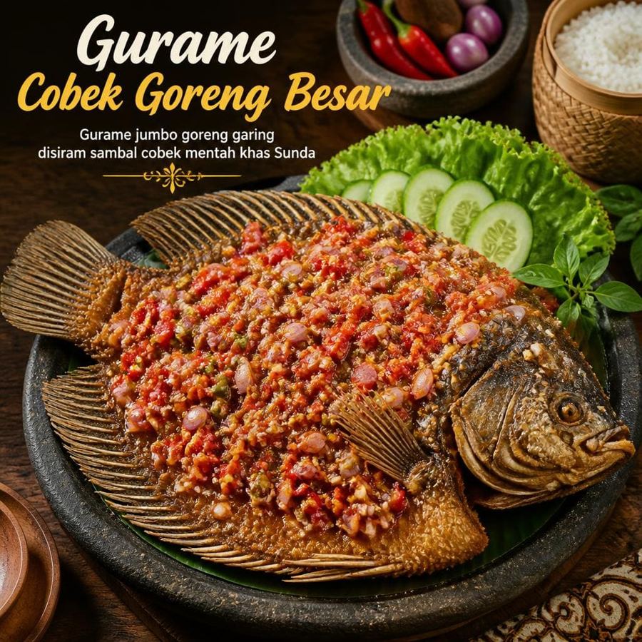 Foto Gurame Cobek Goreng Besar di RM Bumi Aki