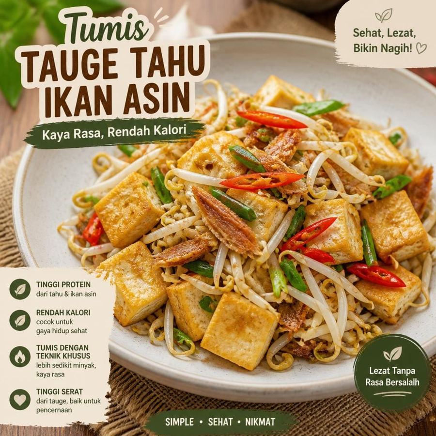 Foto Tumis Tauge Tahu Ikan Asin di RM Bumi Aki