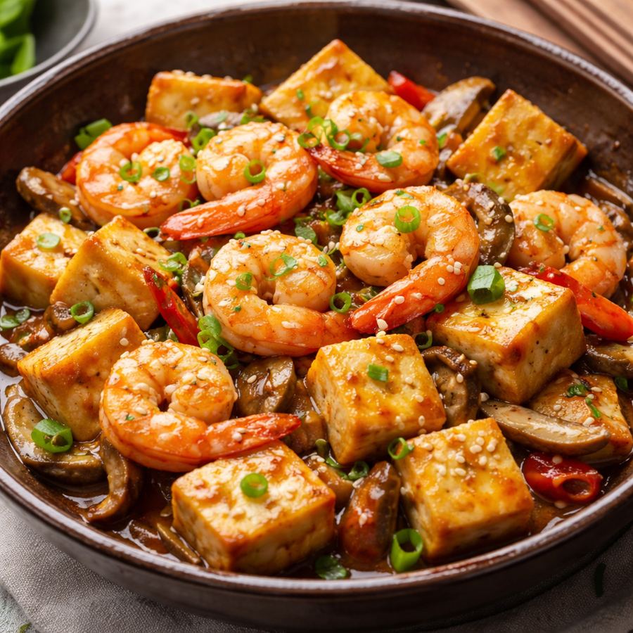 Foto Tahu Jepang Tumis Udang