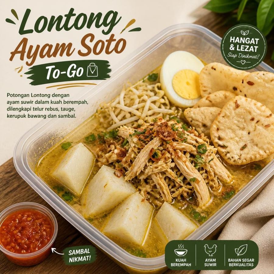 Foto Lontong Ayam Soto To-Go dari Sate Khas Senayan