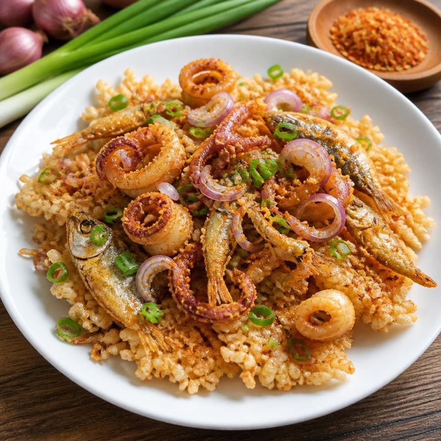 Foto Rengginang Campur Cumi dan Ikan dari Sate Khas Senayan