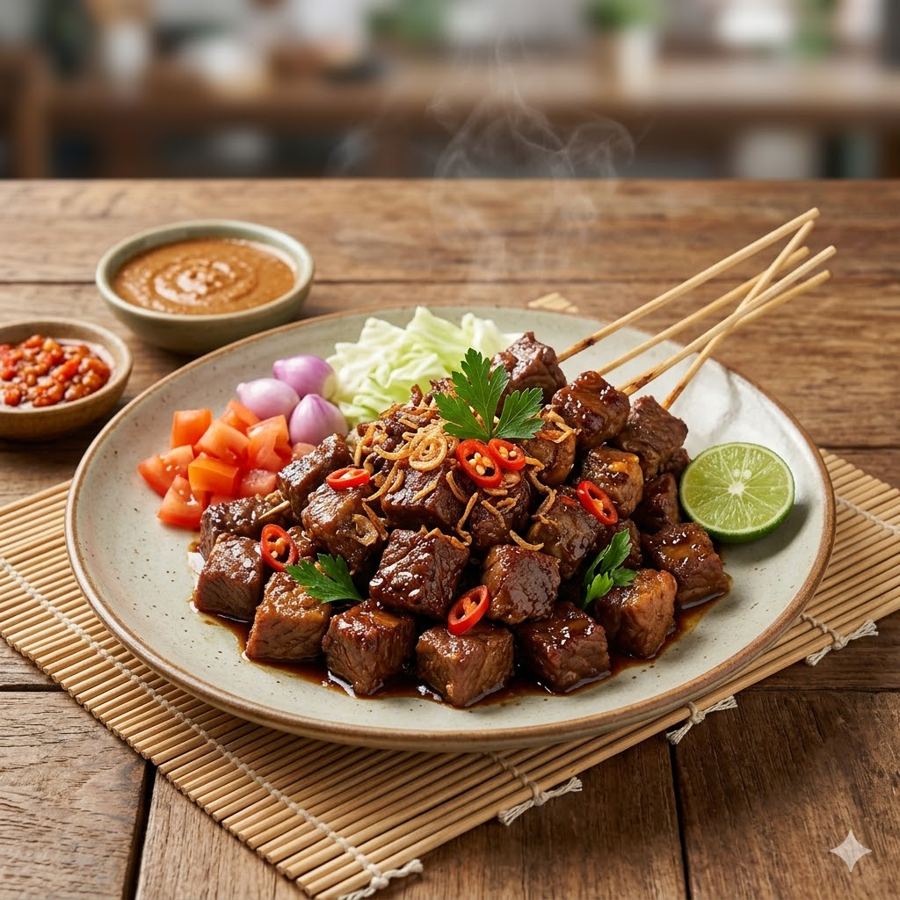 Foto Sate Goreng Sapi Pak Budi