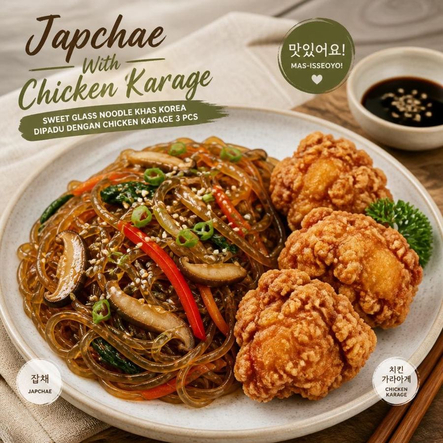 Foto Japchae With Chicken Karage Shaburi