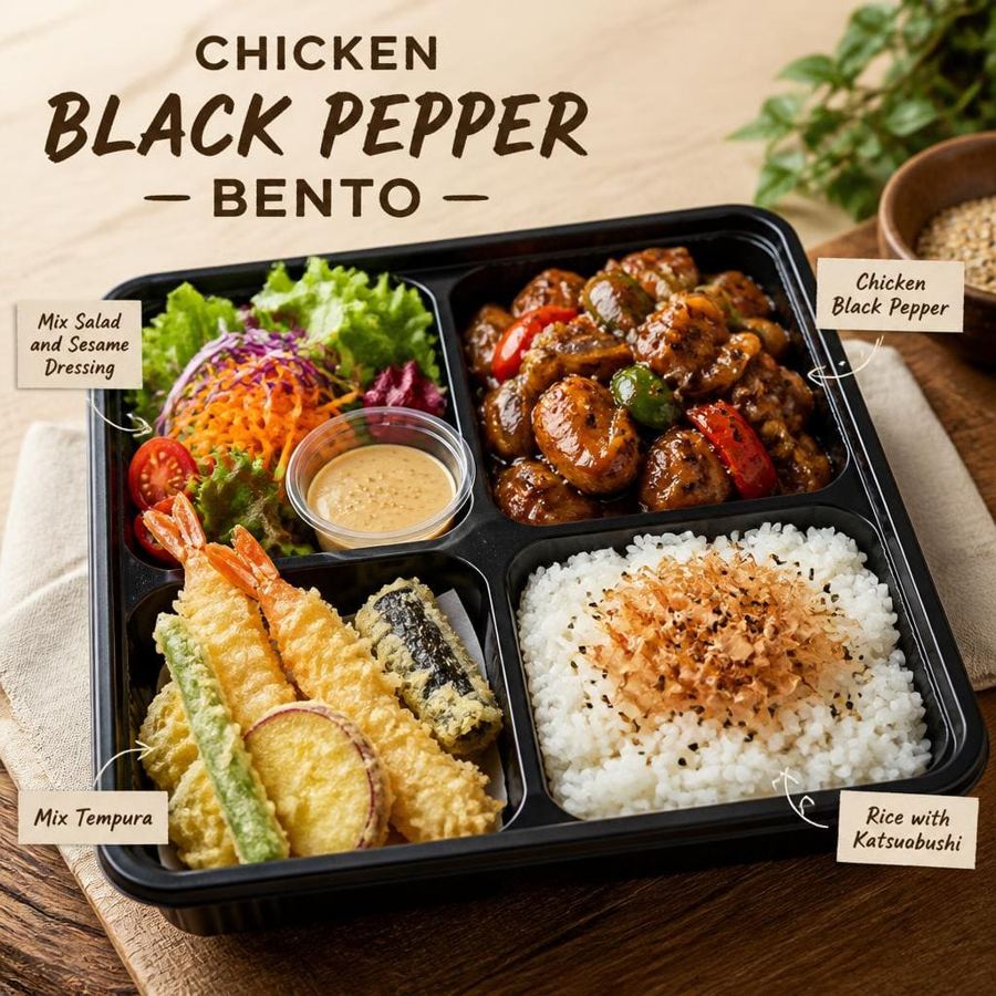 Foto Chicken Black Pepper Bento Shaburi