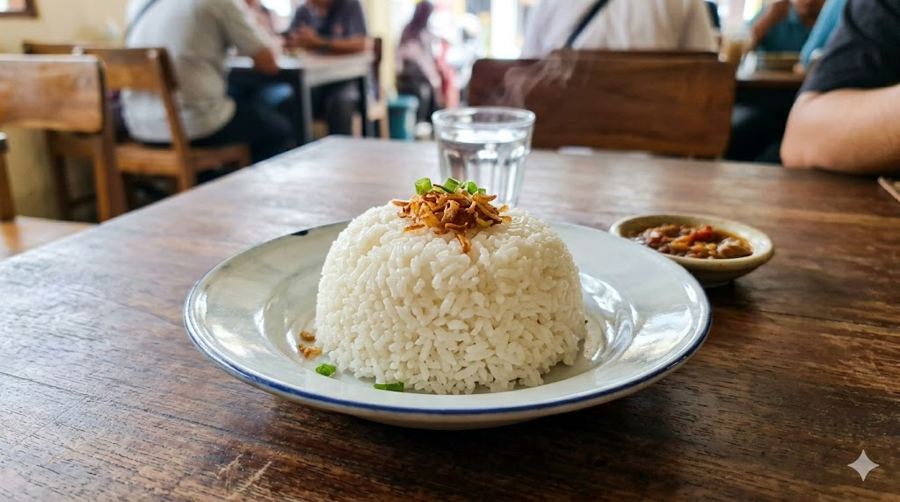 Foto Nasi putih hangat