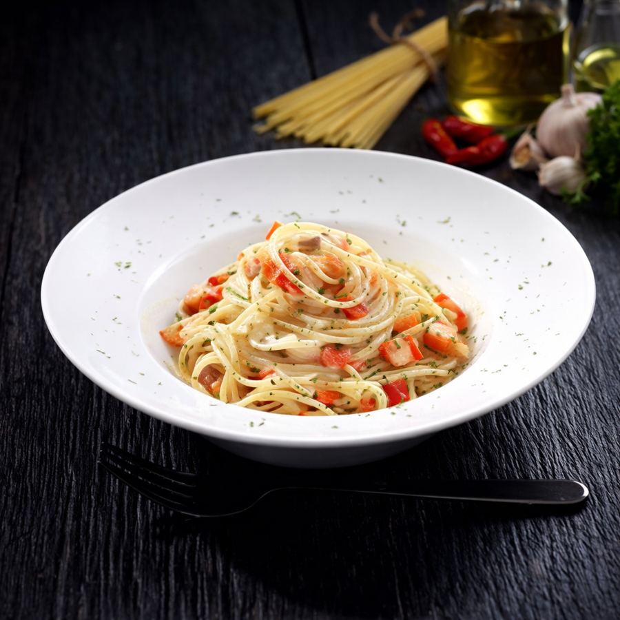 Foto Spaghetti Spicy Salmon Aglio Olio Steak 21