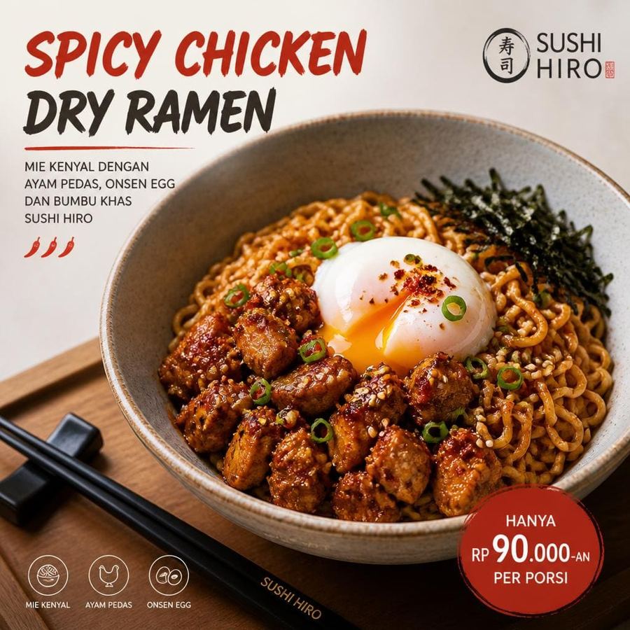 Foto Spicy Chicken Dry Ramen Sushi Hiro