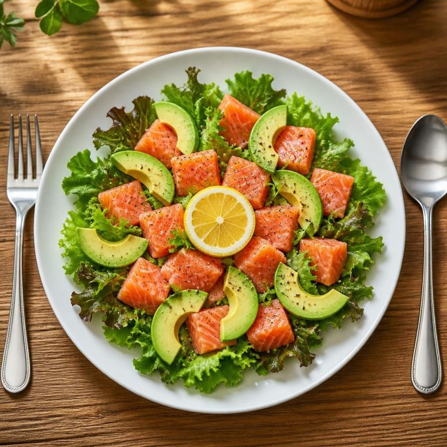 Foto Salmon Avocado Salad Sushi Hiro menu salad salmon