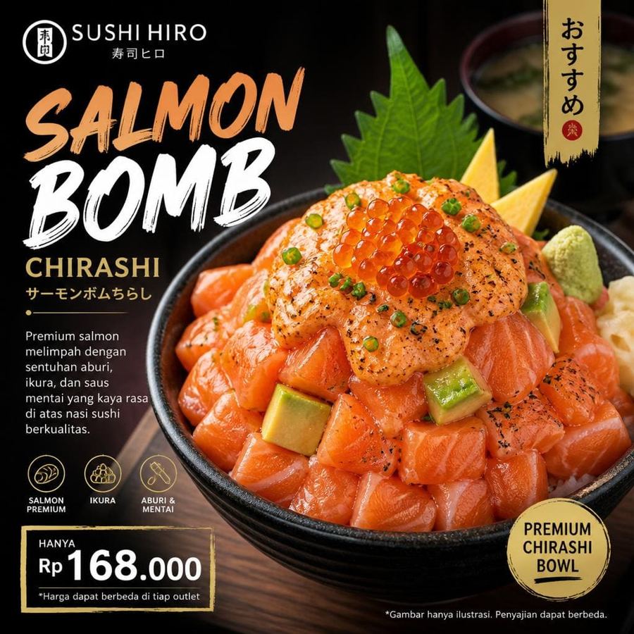 Foto Salmon Bomb Chirashi Sushi Hiro menu chirashi salmon