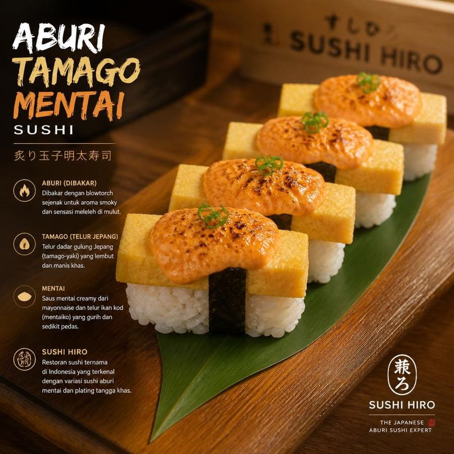 Foto Aburi Tamago Mentai Sushi Sushi Hiro