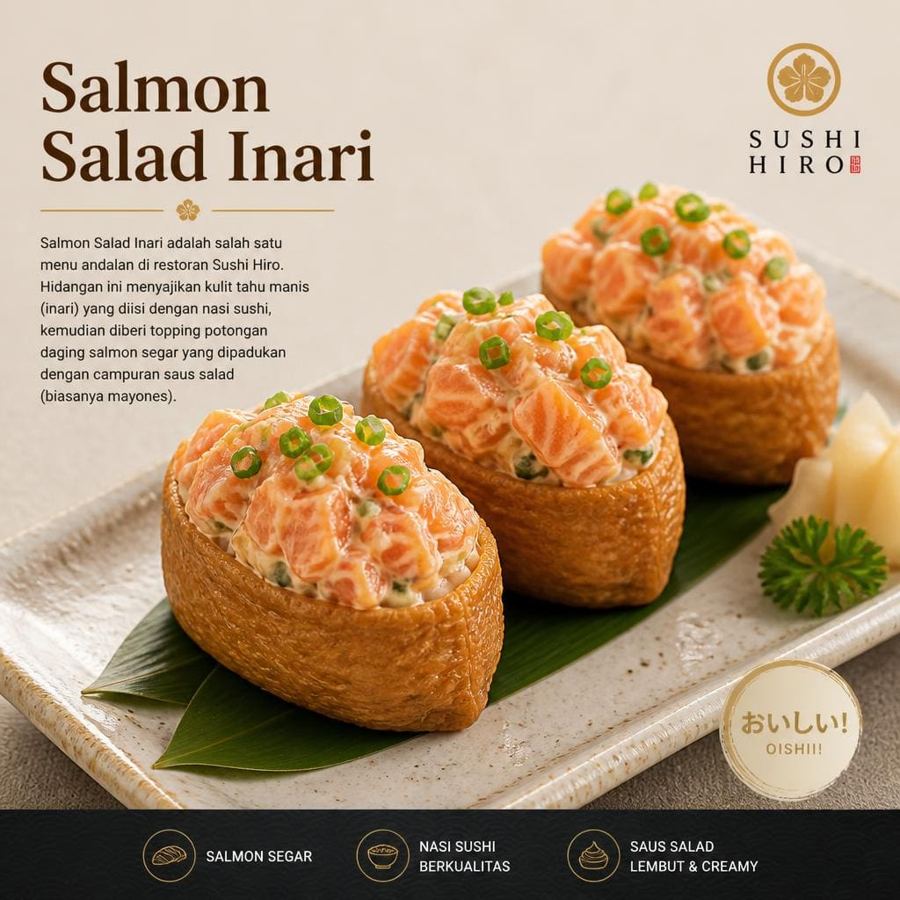 Foto Salmon Salad Inari Sushi Hiro menu inari salmon