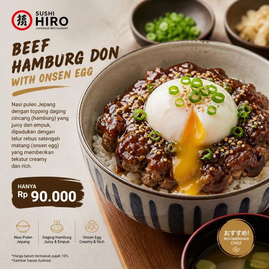 Foto Beef Hamburg Don With Onsen Egg Sushi Hiro