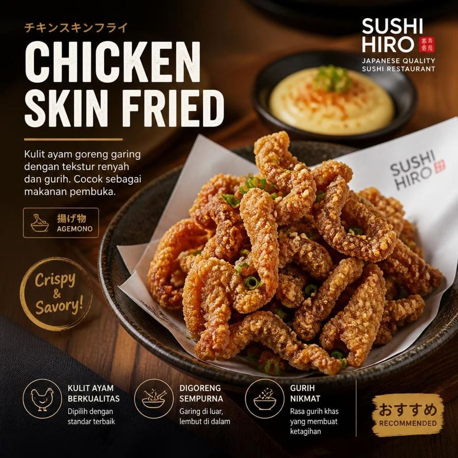 Foto Chicken Skin Fried Sushi Hiro menu kulit ayam goreng