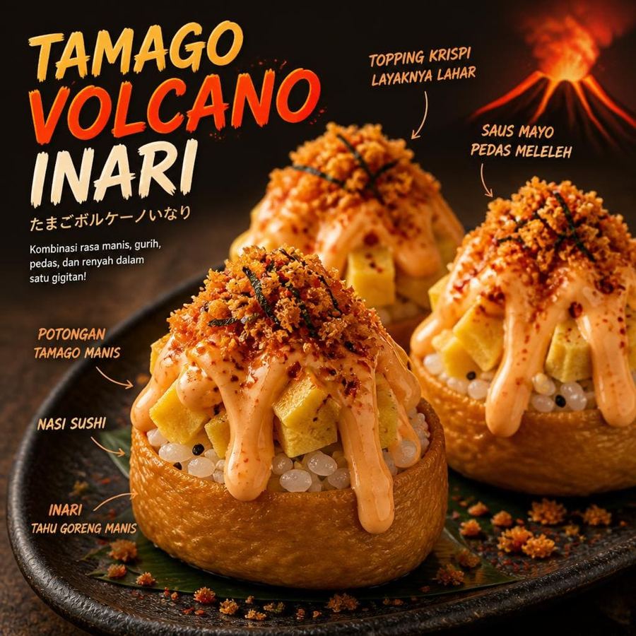 Foto Tamago Volcano Inari Sushi Hiro menu inari tamago
