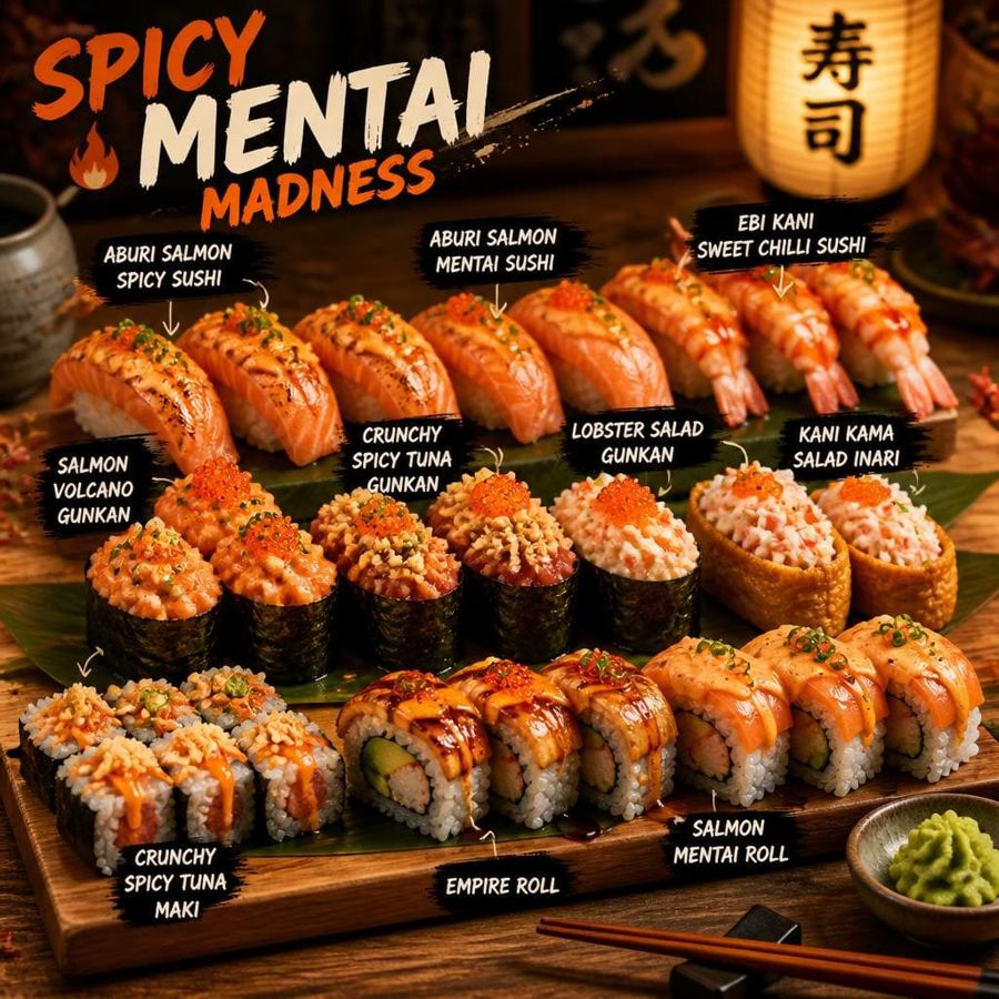 Foto Spicy Mentai Madness Sushi Hiro menu sushi set premium