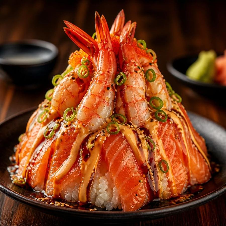 Foto Aka Ebi Salmon Volcano Bomb Sushi Hiro menu appetizer ebi salmon
