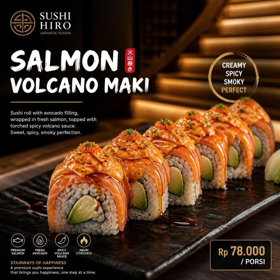 Foto Salmon Volcano Maki Sushi Hiro menu maki salmon volcano