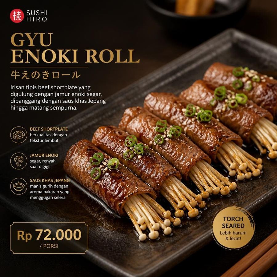 Foto Gyu Enoki Roll Sushi Hiro menu gyu enoki roll