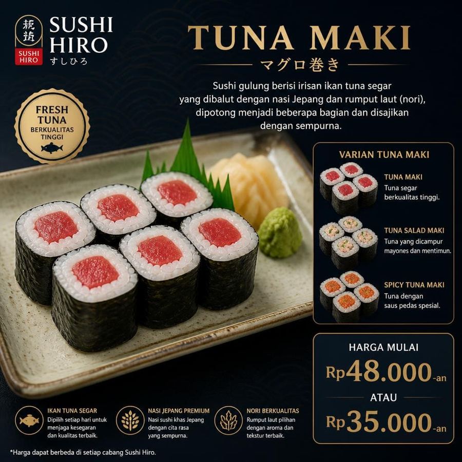 Foto Tuna Maki Sushi Hiro menu maki tuna