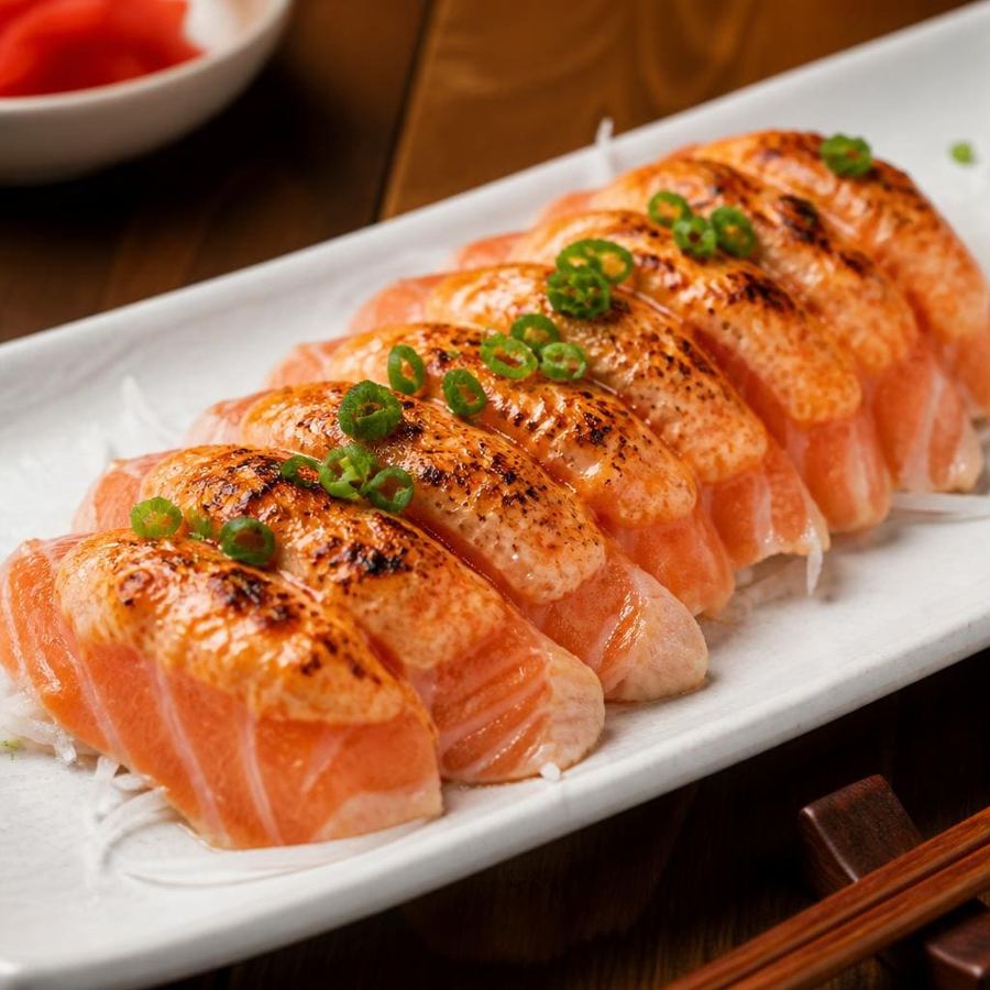 Foto Aburi Salmon Mentai Sashimi Sushi Hiro menu sashimi salmon mentai