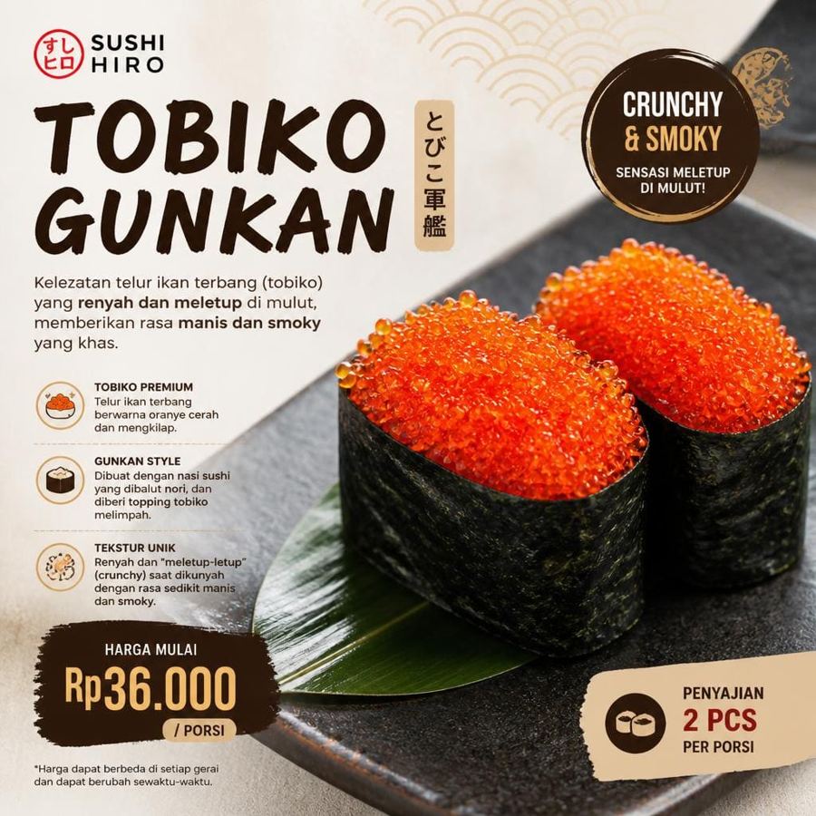 Foto Tobiko Gunkan Sushi Hiro menu gunkan tobiko