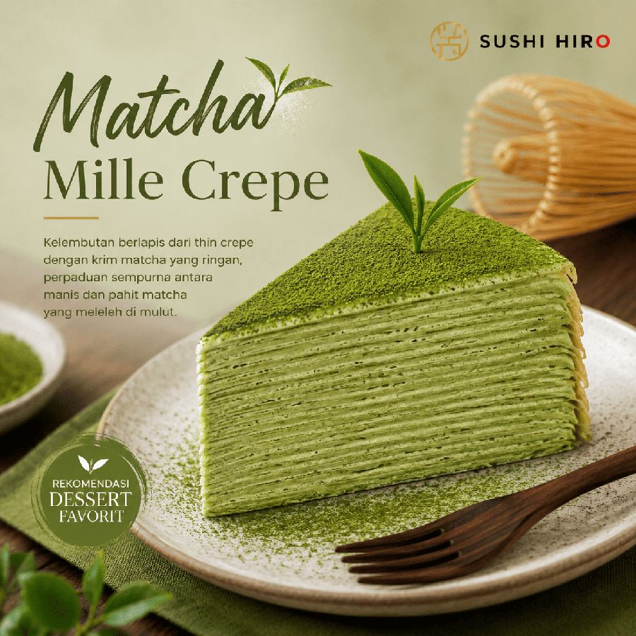 Foto Matcha Mille Crepe Sushi Hiro