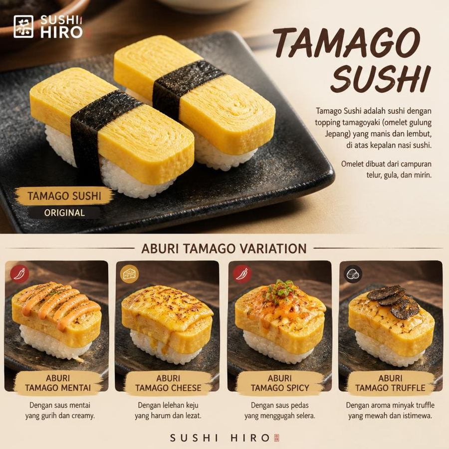 Foto Tamago Sushi Sushi Hiro menu nigiri tamago