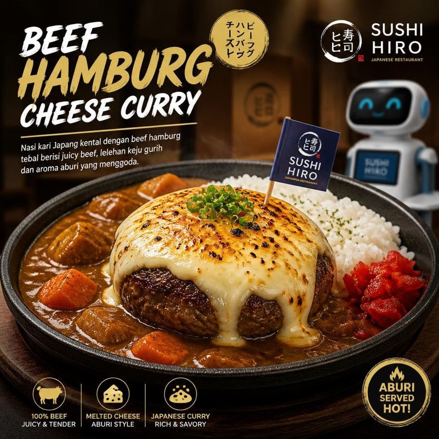 Foto Beef Hamburg Cheese Curry Sushi Hiro