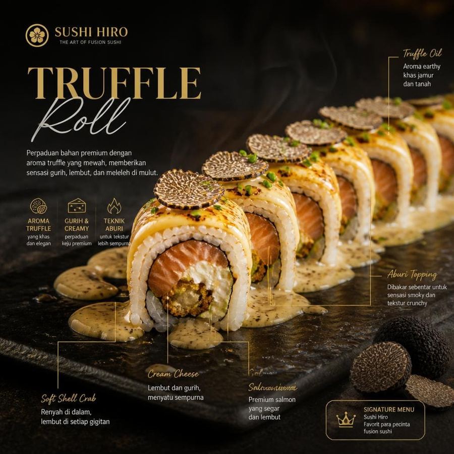 Foto Truffle Roll Sushi Hiro menu roll tuna truffle
