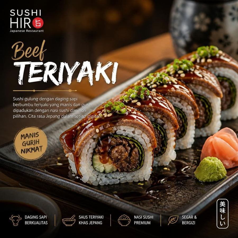 Foto Beef Teriyaki Sushi Hiro menu beef teriyaki
