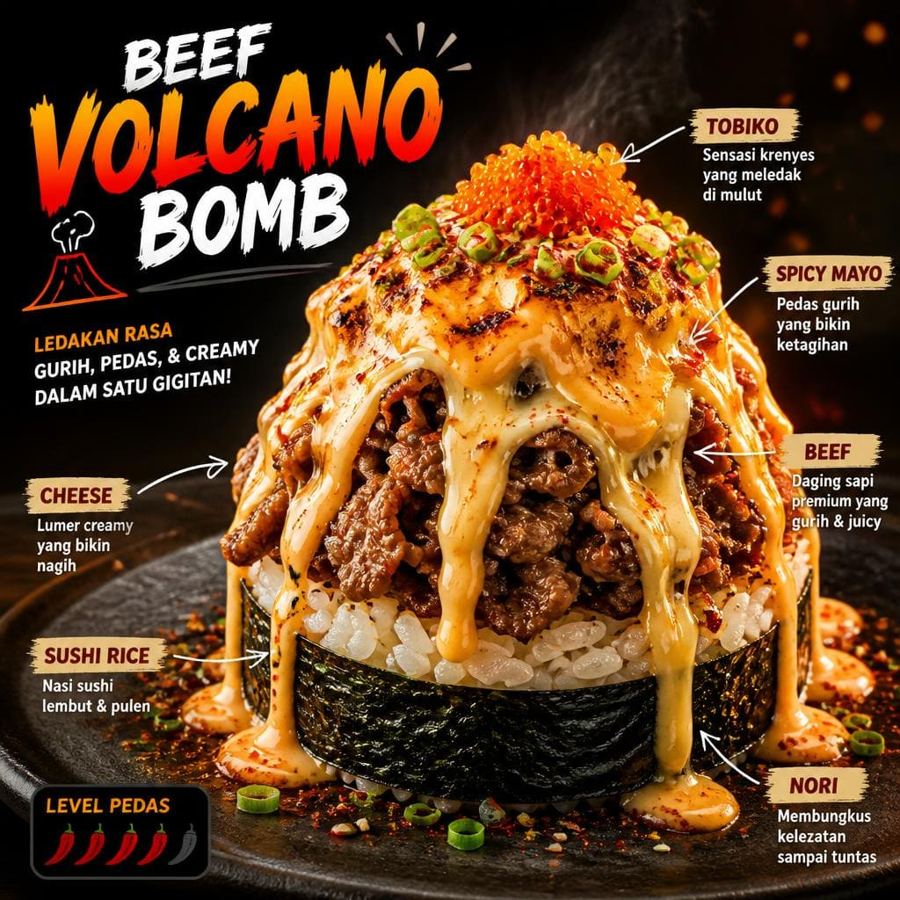 Foto Beef Volcano Bomb Sushi Hiro menu appetizer beef
