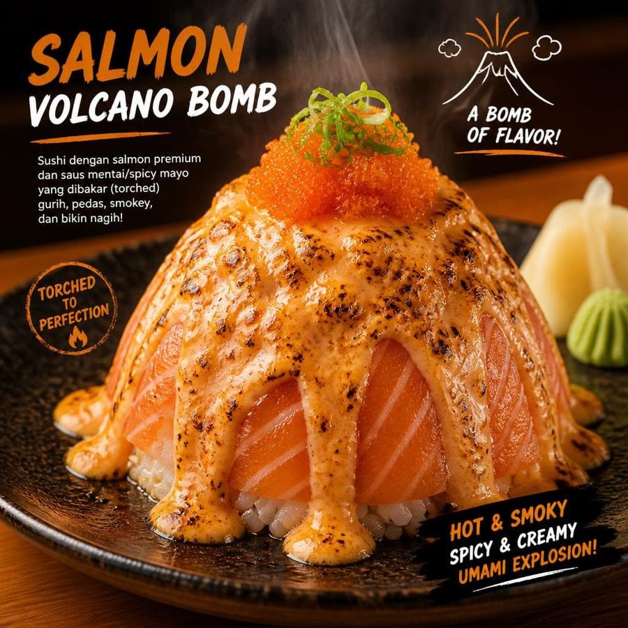 Foto Salmon Volcano Bomb Sushi Hiro menu appetizer salmon