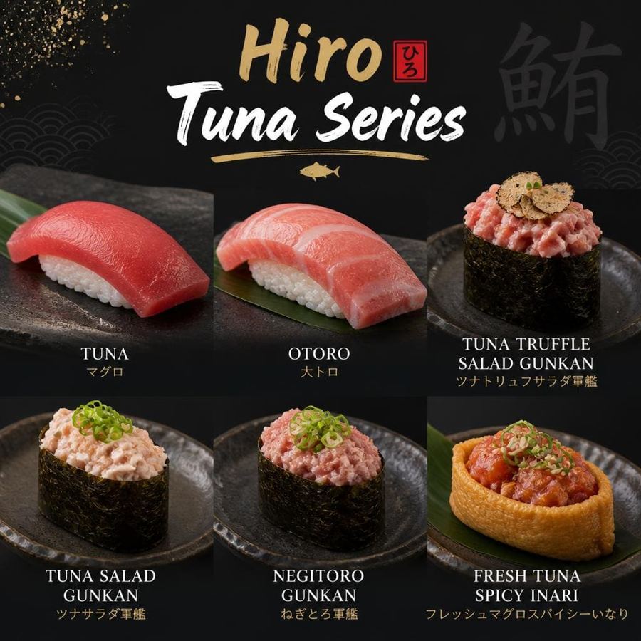 Foto Hiro Tuna Series Sushi Hiro menu tuna sushi platter