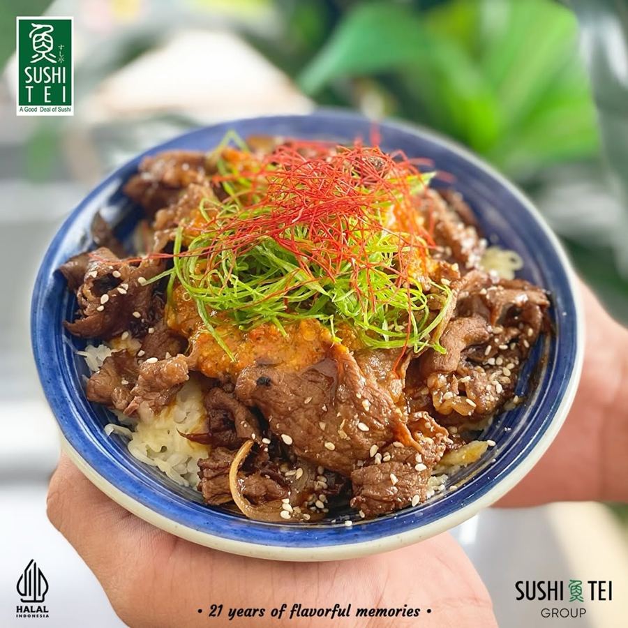 Foto Gekkikara Cheese Beef Teriyaki Don