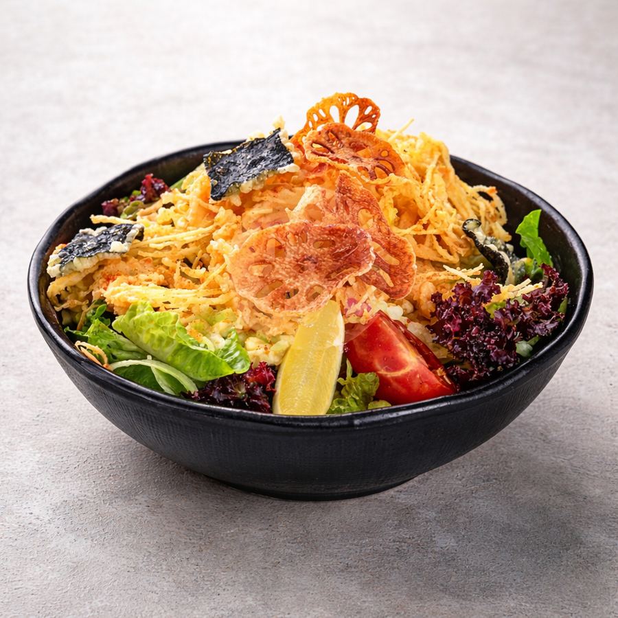 Foto Salmon Kakiage Salad