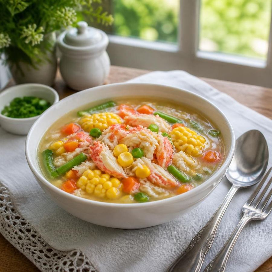 Foto Sup Jagung Daging Kepiting Ta Wan
