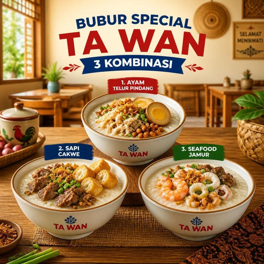 Foto Bubur Special Ta Wan 3 Kombinasi