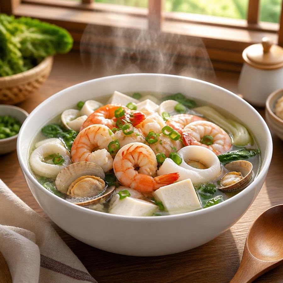 Foto Sup Seafood Tahu Kombinasi Ta Wan