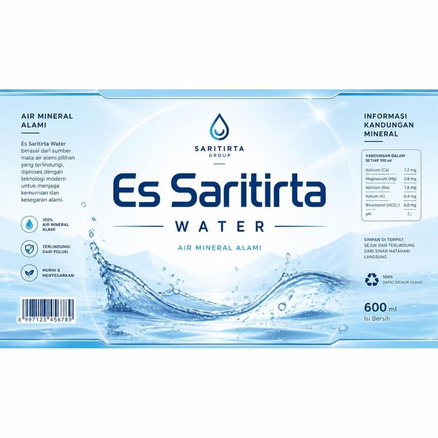 Foto Saritirta Water Te Sate mineral water ukuran 330ml untuk pelengkap hidangan